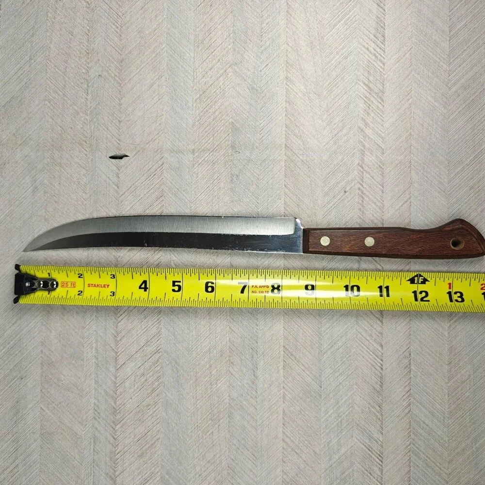 Ekco Flint Stainless Vanadium Carving Slicing Knife With Wood Handle